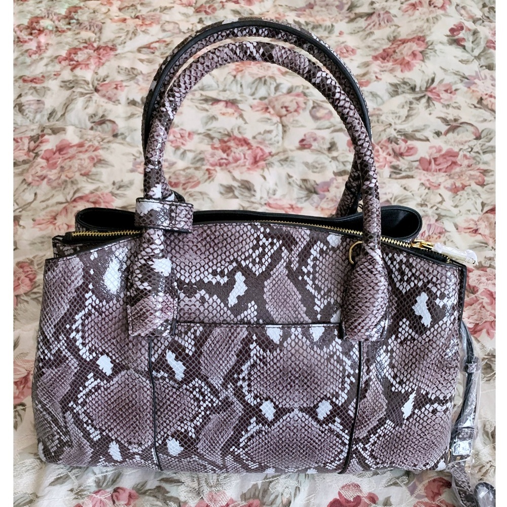 Snake Python Print Leather Bag - image 2